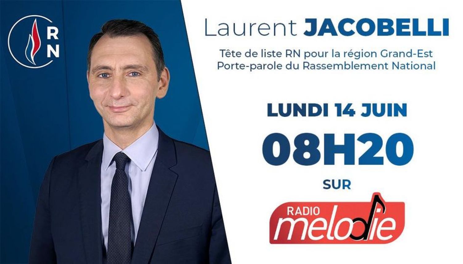 Laurent Jacobelli – tête de liste Rassemblement National aux élections régionales du Grand Est